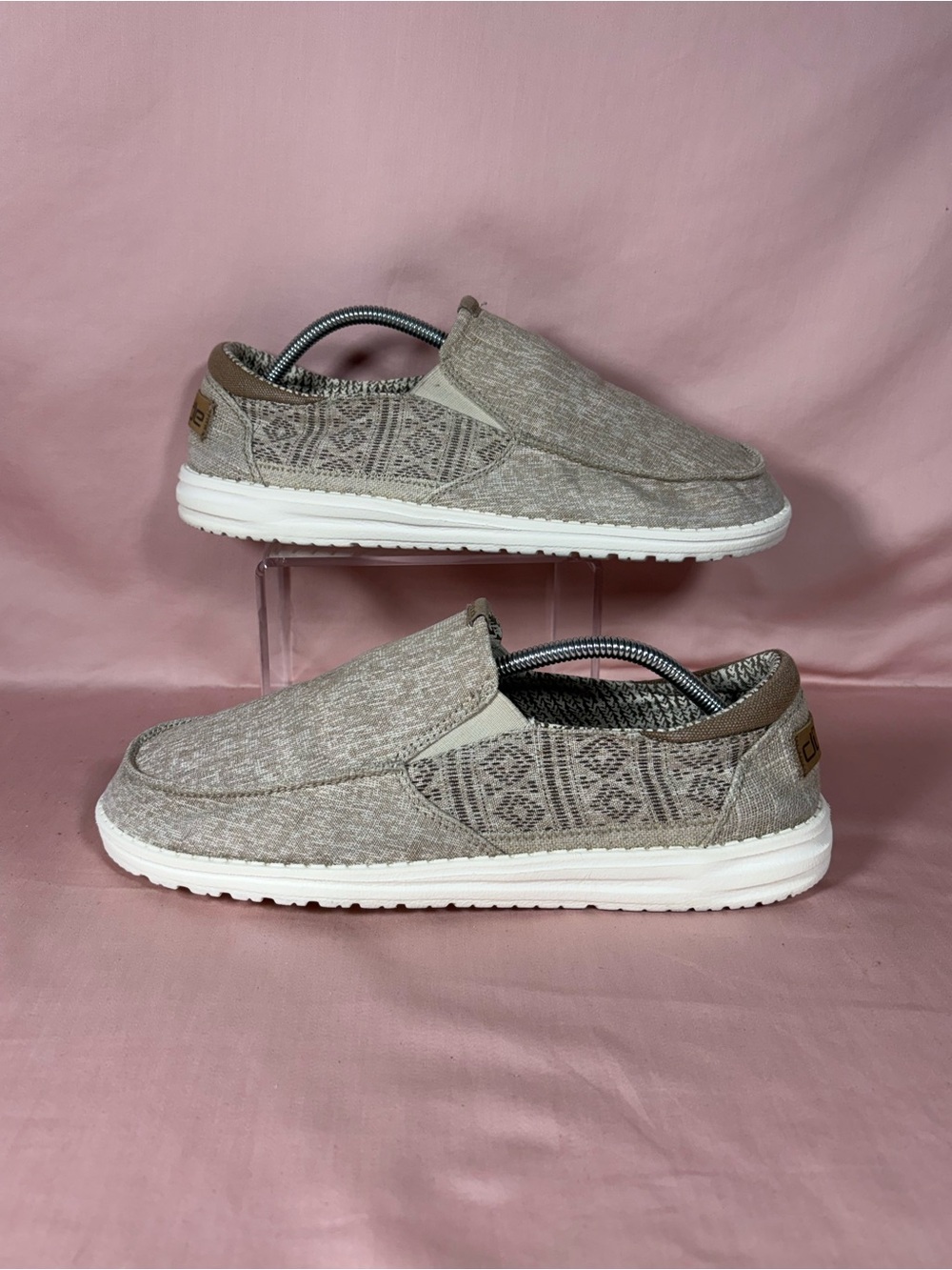Hey Dude Thad Mayan Beige Comfort Casual Slip On Shoes M's Size 10/CM 27.5